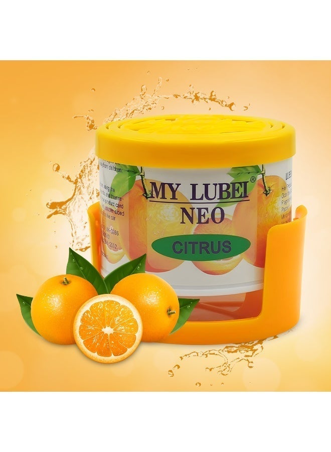 مجموعة مكونة من 4 قطع من جل معطر الجو بنكهة الحمضيات من ماي لوبي نيو، برائحة حمضيات طبيعية تدوم طويلاً، معطر جو صلب غير سام وصديق للبيئة للسيارة والمنزل والمكتب وغرفة النوم والحمام، مزيل للروائح الكريهة. - Image 4